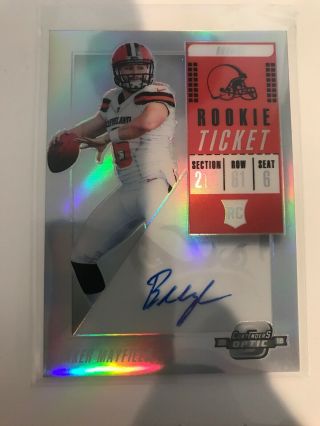2018 Contenders Optic 101 Baker Mayfield Rookie Ticket On Card Auto