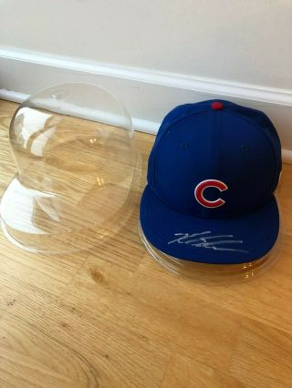 Kyle Schwarber Chicago Cubs Signed Hat with Hat Protector 6