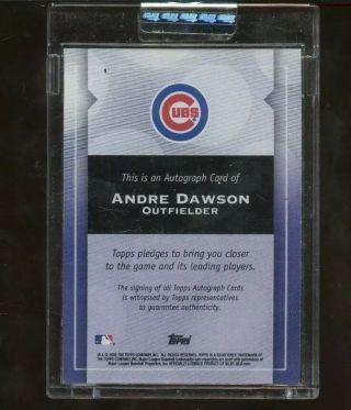 2009 Topps Uncirculated ANDRE DAWSON Auto Chicago Cubs (TC1) 2