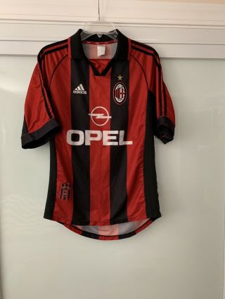 Adidas Ac Milan 2000 - 2002 Home Paolo Maldini Serie A Jersey Size Large
