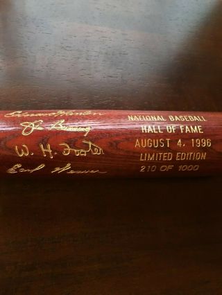 1996 Baseball Hall Of Fame Commemorative Bat Jim Bunning Earl Weaver Bill Foster