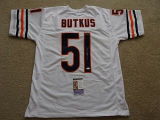 Dick Butkus Signed Auto Chicago Bears White Jersey Jsa Autographed
