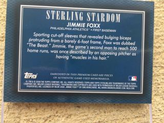 JIMMIE FOXX g/u BAT card 2008 Topps Sterling 6/10 Boston Redsox 8 - piece booklet 2