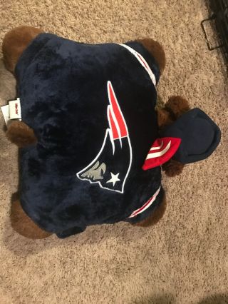 England Patriots Nfl Mascot Bear Plush Teddy 18 " Pillow Pets Folding Pillow