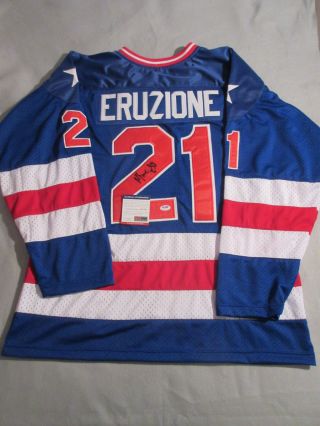 Mike Eruzione Signed Usa Hockey Jersey Psa/dna 1980 Gold Team Miracle On Ice 1