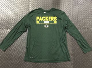Green Bay Packers Game Worn Issued Nike Dri Fit Long Sleeve Shirt Size Xxl