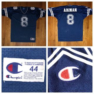 Vintage Champion Nfl Dallas Cowboys Troy Aikman Men’s Jersey Size 44