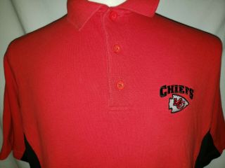 NFL Kansas City Chiefs Vintage Red Black White Golf Polo Shirt XL 2
