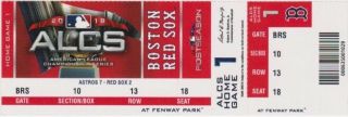 Boston Red Sox V Houston Astros Alcs Game 1 Ticket 10/13/2018 @ Fenway Park