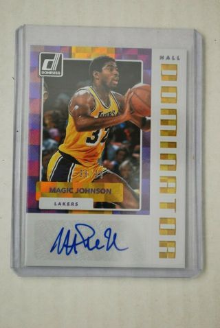 2017 - 18 Panini Donruss Magic Johnson Autograph Dominator Sp Lakers,  2