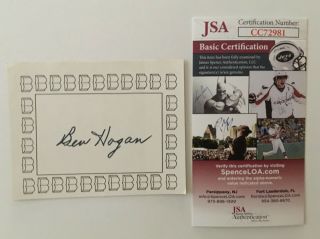 Ben Hogan Signed Autographed Book Plate Jsa Certified Golf Hall Of Fame