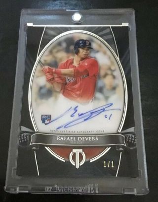 2018 Topps Tribute Rafael Devers Rc Auto 1/1 Black Parallel Card W/ Mag Red Sox