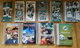(10) Miami Dolphins Media Guides Press Record Books Nfl Football