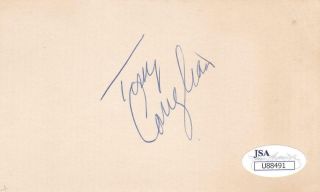 Tony Conigliaro Signed 3x5 Index Card Jsa U88491