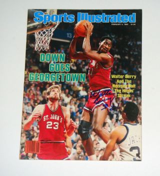St Johns Basketball Walter Berry Signed 1985 Sports Illustrated Mag Complete