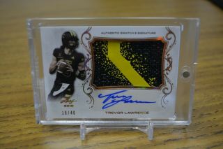2018 Leaf Metal Us All American Trevor Lawrence - Authentic Swatch & Auto /40