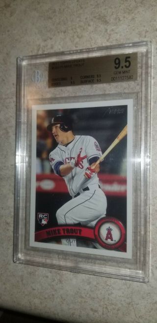 2011 Topps Update Mike Trout Rookie Rc Us175 Bgs 9.  5 Gem