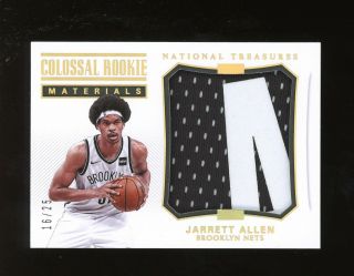 2017 - 18 National Treasures Colossal Jarrett Allen Rc Rookie Patch 16/25 Nets