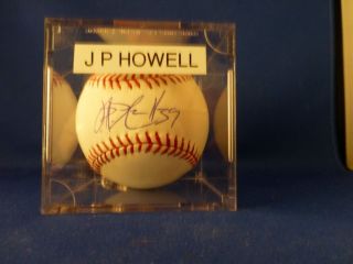 J.  P.  Howell Signed MLB with Case and Personal 3