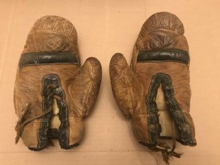 Antique Vintage Leather Draper Maynard D&M Sporting Goods Boxing Gloves 4