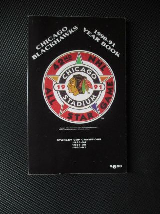 1990 - 91 Chicago Blackhawks Year Book Nhl All Star Game