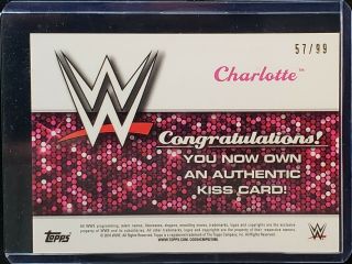 2016 Topps Authentic Kiss Card WWE Charlotte 57/99 3