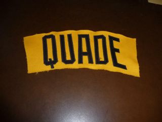 1980 - 83 Mike Quade Pittsburgh Pirates Game Worn Name Plate Off Jersey.