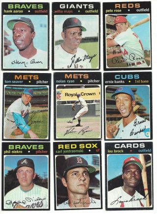 1971 Topps Baseball Complete Set Vg/ex - Mt In Pages - Aaron Mays Ryan Clemente Rose