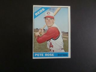 1966 Topps Pete Rose Reds Baseball Card Vg/ex 30 Bv $100.  00 1106