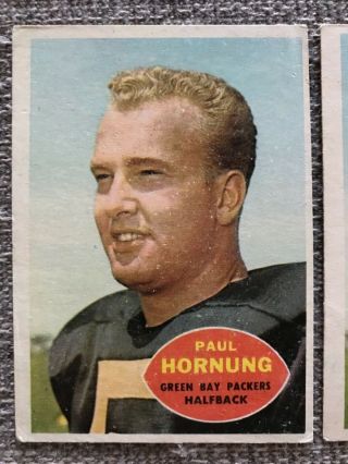 Paul Hornung Topps 1960 Card x 2 54 Green Bay Packers NFL Football 2