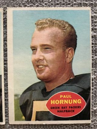 Paul Hornung Topps 1960 Card x 2 54 Green Bay Packers NFL Football 3