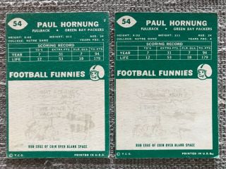Paul Hornung Topps 1960 Card x 2 54 Green Bay Packers NFL Football 4