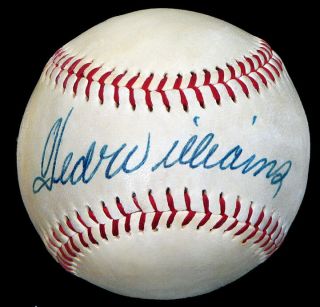 Ted Williams Signed Baseball Boston Red Sox Psa/dna