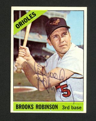 1966 Topps Brooks Robinson 390 - Baltimore Orioles - Signed Autograph Auto - Nm