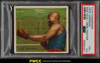 1910 T218 Champions Prize Fighter Jack Johnson Side Face Psa 3.  5 Vg,  (pwcc)