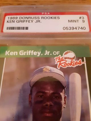 1989 Donruss Ken Griffey Jr.  Rookie PSA 9 3 HOF - - 2