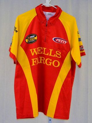 Vintage Kyle Petty Wells Fargo Race Nascar Pit Crew Shirt Medium