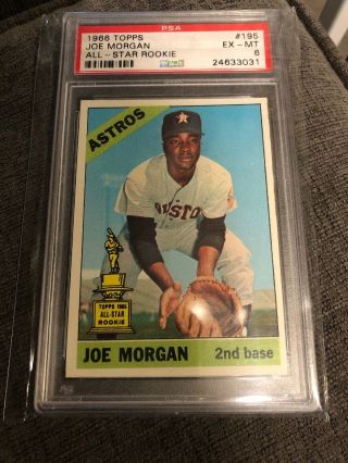 1966 Topps Joe Morgan All Star Rookie 195 Psa 6 Ex - Mt