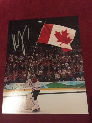 Roberto Luongo Autographed Canada Olympics Photo 8x10