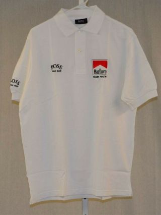 Vintage Team Penske Hugo Boss Team Issue Indy Racing Polo Shirt.  Size Xl