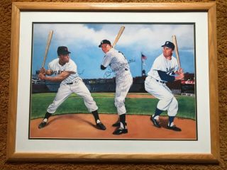 Mays,  Mantle & Snider Signed 34x26.  5 Flip Amato Litho - Classic Collectibles
