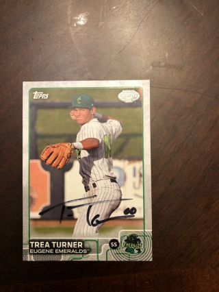 Trea Turner Auto Signed 2015 Topps Pro Debut Nationals Rc 116 Autograph