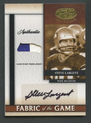 2008 Leaf Certified Fabric Of The Game Steve Largent Seahawks Patch Auto 4/5