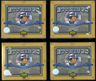 2004 Upper Deck MLB Etchings Hobby Case,  8ct Boxes,  BAT PATCH 1/1? (PWCC) 3