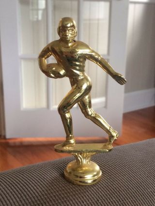 Vintage Metal Football Player Trophy Topper Gold 5 " Diecast