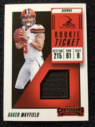 2018 Panini Contenders " Rookie Ticket " Baker Mayfield Qb Cleveland Browns Rc