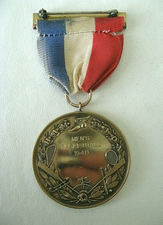1940 AAU 3rd Place Basketball Medal - Bill Wheatley,  ' 36 Olympics Gold Winner 2