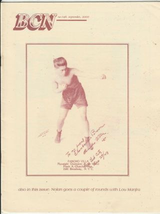 Boxing Collectors News Pancho Villa Boxing Hofer Issue 146 September 2000