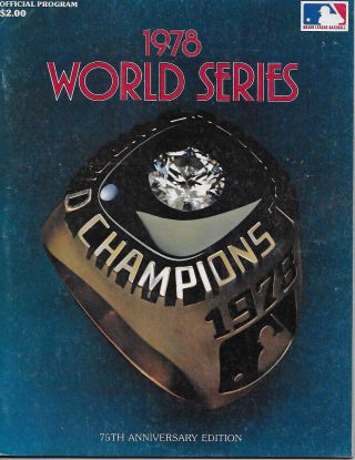 1978 World Series Program Los Angeles Dodgers Vs York Yankees Baseball