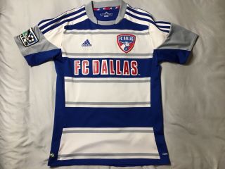 White Blue Adidas Fc Dallas Soccer Jersey Youth Boys L Large